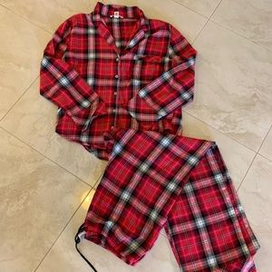 Victoria's Secret Red Plaid Pajamas Sz L